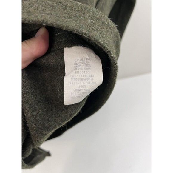 Filson Mackinaw Cruiser Wool Jacket Mens XL Long Forest Green Made in USA - Picture 7 of 11